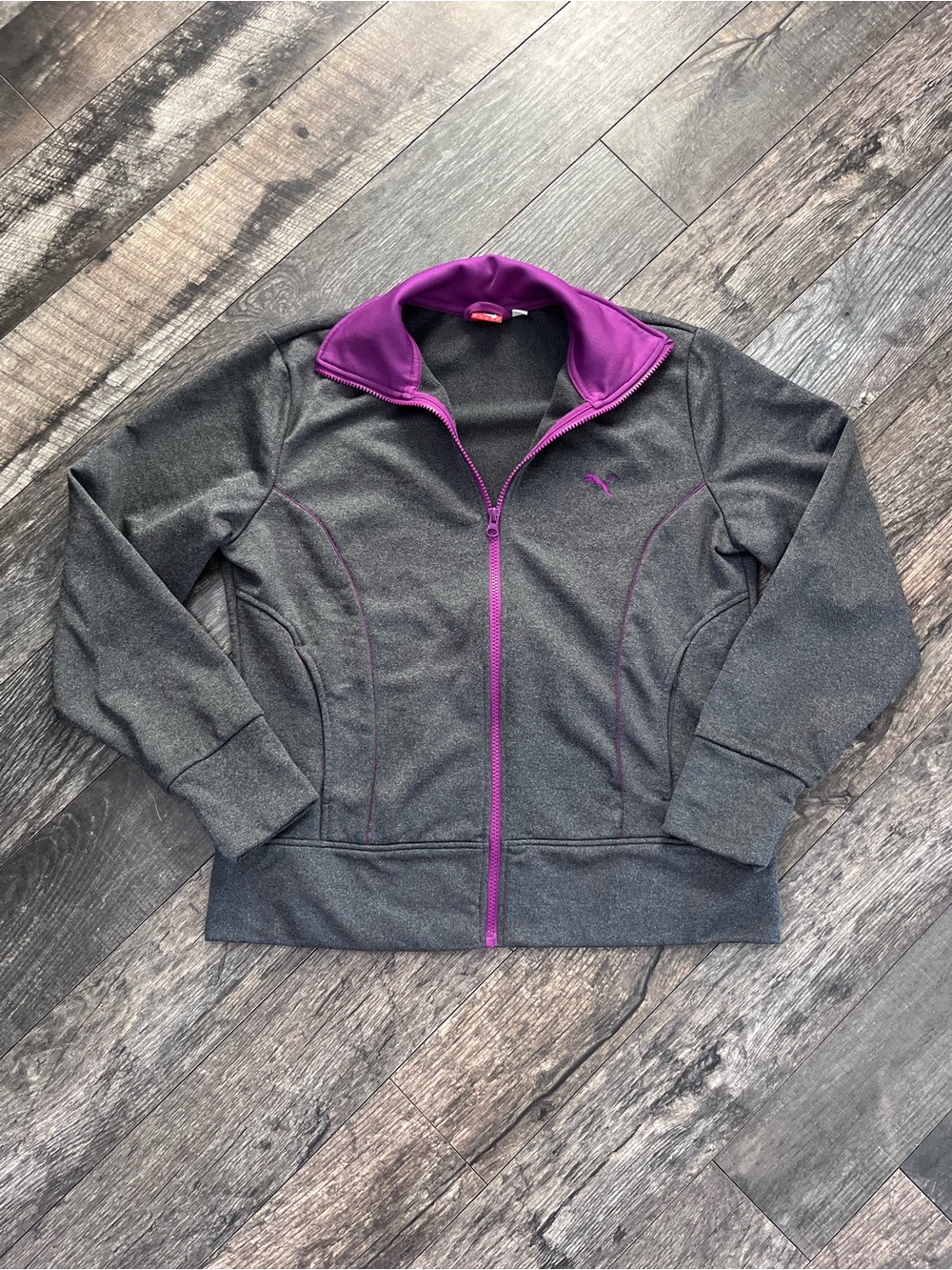 Puma Sportlifestyle Full-Zip Track Jacket Grey & Purple - Size XL